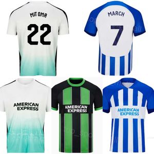 2023-2024 Club Team FC 28 FERGUSON Fußballtrikots 22 MITOMA 7 MÄRZ 9 JOAO PEDRO 13 GROSS 30 ESTUPINAN 11 GILMOUR Fußballtrikot-Kits Schwarz Blau Weiß Farbe BuLaiDun