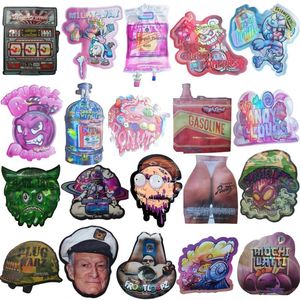 2023 new mylar bag 3.5 exotic die cut out irregular shape packs wham gasonline baby face cup holographic matte edible packaging custom 7g 28g