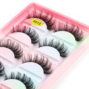 False Eyelashes SHIDISHANGPIN 5 Pairs Russian Strip Lashes Faux 3D Mink Handmade Fluffy Volume Natural Eye Lash Cilios Makeup 231024