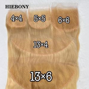 Spetsspår hiebony 613 blond 13x6 hd full frontal kroppsvåg 13x4 endast hudliknande stängning mänsklig hår smält skinn 231024