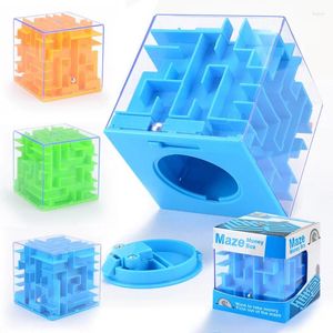 Party Favor 3D Cube Puzzle Money Maze Bank Saving Coin Collection Case Box Fun Brain Game roliga prylar Intressanta leksaker för barn