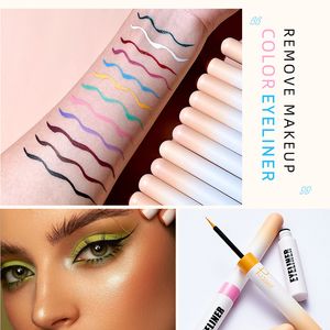 Pudaier 12 Kolor płynny płynny eyeliner Shimmer brokat seksowny cień do powiek przenośny wodoodporny trwałe eyeliner Kobiety