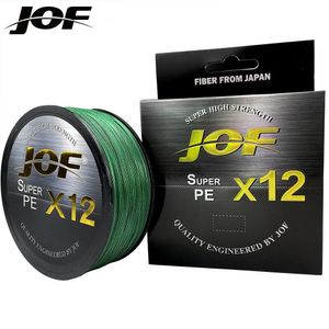 Braid Line Jof 12 Strands PE Fishing 300m 500m 100m Stark nötningsresistens Multifilament 231023