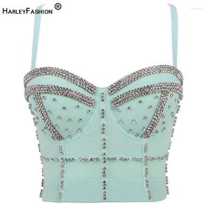 Women's Tanks Customize Fashionable Women Sexy Luxury Beading Diamond Crop Top Lady Bra