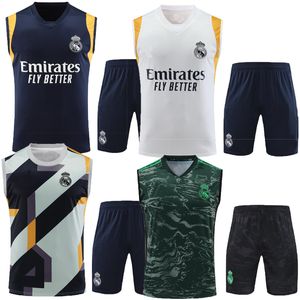 2023 2024 Real Madrid Erkekler Futbol Eğitim Terzini Futbol Takım Formaları Polos Kısa Kollu Şort Kiti 23 24 Vini Jr Mens Vest Polo Forma Seti Jogging Tracksuits