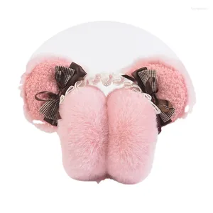 Berets Earmuffs Lady Winter Plush Maid Bear Work Ear Work WindProof Antifeze Cap Protection Składane ciepło