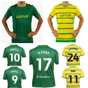 Norwich Soccer City 17 Gabriel Sara Jerseys 23-24 Club Team 27 Jon Rowe 11 Adam Idah 30 Dimitris Giannoulis 20 Przemyslaw Placheta Football Shirt Kits Green Yellow