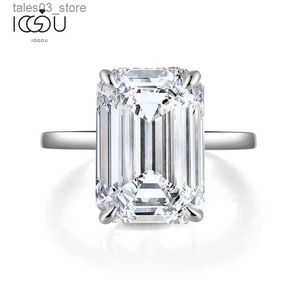 Pierścionki ślubne Iogou 6 Carat szmaragdowy Pierścień Północna dla kobiet Wedding Wedding 925 Srebrny pierścionek Jewszaria Moda Sona Silver Gifts Q231024