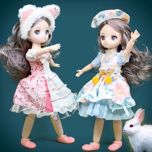 Dockor 32 cm modeanimation klä upp simulering Princess Doll Little Girl Sweet Kawaii Gift Kid Creative Cartoon Toy 231024