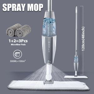 Mops Spray Floor Mop with Replacement Microfiber Pads Washing Flat Mop Home Kitchen Laminate Wood Ceramic Tiles Floor Cleaning Tools 231023