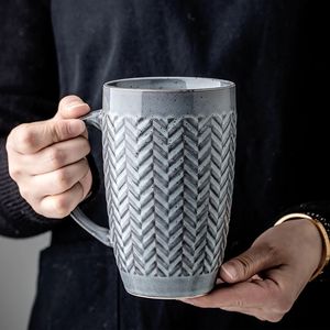 Mugs 600ml Europe Retro Ceramic Mug Coffee Creative Office Tea Drink Drinkware Couples cup Christmas Gift 231023