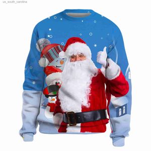 Moletom Com Capuz Masculino 2022 Inverno Papai Noel Moletom Com Capuz Camisola De Natal De Lã Homens E Mulheres Casacos Casuais Tops Roupas Impressas 3D Para CriançasL231024