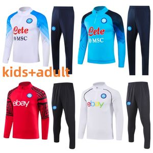 2023 Napoli Football Tracksuit Pre Match Jacket 23/24 SSC Naples Jogging Lång ärm Strike Drill Soccer Men Kids Futbol Chandal