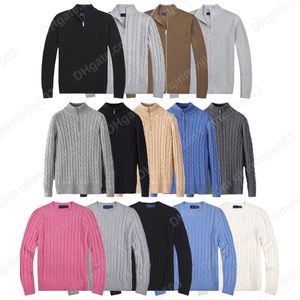 New Designers Sweater Mens Half Zíper pólo malha de zíperes cheios de lã quente lã Twist Braid Bordenided Pullover