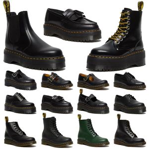2024 مصمم أحذية نسائية الكاحل أحذية براءة اختراع جلدية أسود مارتن نصف أحذية Doc Martens أزياء Oxford Boots Knee Boots الكلاسيكية رجال الأحذية الثلجية