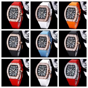 67-01 Diamentowe zegarek dla designerskich zegarków męskie zegarki 38x48x13mm Automatyczny ruch mechaniczny obudowa z włókna węglowego gumowe paski RELOJESWATCHES Montre de lukse