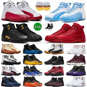 Autentisk jumpman 12 basketskor svart taxi gym rött körsbärs universitet blå män kvinnor sneakers lyx 12s ootdoor tränare ovo vit lysande orange slutspelet