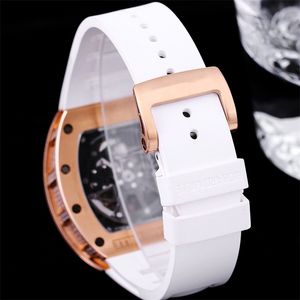 011 Erkekler için Lüks Klasik Saat Designer Watchs Mens Saatler 7750 Kronograf Mekanik Hareket Karbon Fiber Kılıf Kılıfı Kauçuk Kayış Kol saatleri Montre De Luxe