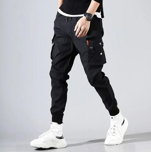 Calças cargo casuais hip hop masculinas pantalones hombre high street kpop com muitos bolsos joggers modis streetwear