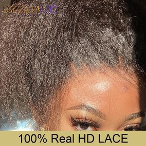 Lace Wigs Kinky Straight Invisible 13x6 HD Frontal Closure Only Melt Skins Pre plucked 4x4HD Transparent Human Hair 231024