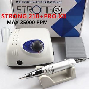 Set manicure per unghie Strong 210 PRO XII Trapano 65W 35000 Frese per macchina Fresatura elettrica Lima per smalto 231023