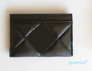 Bolsa de couro masculina e feminina moda clássica mini carteira bancária porta-cartões pequena ultra