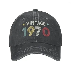 Berretto da baseball classico in cotone vintage 1970 compleanno anni '70 per uomo donna cappello da papà unisex regolabile personalizzato hip hop
