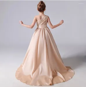 Mädchen Kleider Lange Mädchen Prinzessin 2024 A-Linie Blume Für Hochzeit Party Tüll Junior Brautjungfer Kleid Erstkommunion Kleid