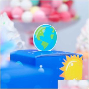 Present Wrap Rocket Favor Boxes Space Birthday Party Decoration For Kids Astronaut Baby Shower Candy Väskor Personlig dekor 5 st.