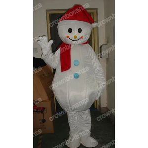 Performance Niedliche Schneemann-Maskottchen-Kostüme, Halloween-Cartoon-Charakter-Outfit, Anzug, Weihnachten, Outdoor-Party-Outfit, Unisex-Werbekleidung