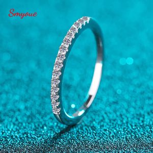 Anéis de casamento Smyoue teste passado anel combinando casamento diamante banda para mulheres 925 prata esterlina feminino coroa única cauda anel 231023