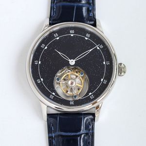 Patek Phillippe Tourbillon Automatic Mens Mechanical Watch 42mm Sapphire Starry Sky Watches Luxury Designer Waterproof Montre Luxes Leather Strap