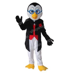 Halloween Glasses Penguin Mascot Costume Cartoon Character Outfits Christmas Carnival Dress Suits Adults Size Unisex Birthday Party Outdoor Outfit