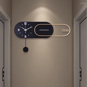 Väggklockor gåva hemklocka bitar hand art deco unik runda vardagsrum nummer guld svart designer reloj pared dekor