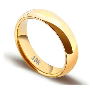 Band Rings Gold Plated Ring Gold Colour Fashion Women's Simple Couple's Wedding Ring Engagement Jewellery Gift 231024