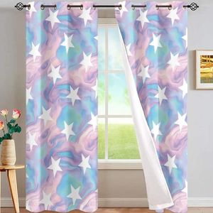 Curtain Starry Sky Elements Stars Moon High Quality Insulation And Sun Protection Blackout Drapes Living Room Bedroom Washable Curtains