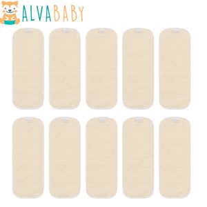 布おむつアダルトおむつナッピーズ10pcs/lot alvababyヘンプ再利用可能な布おむつ挿入洗濯可能な4層ヘンプおむつ挿入231024