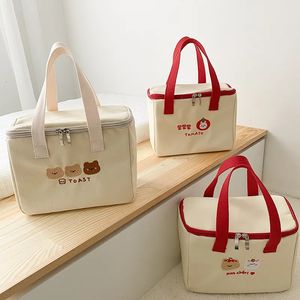 Eisbeutel, isothermische Tasche, niedliche Lunchtasche, isolierte Leinwand, Kühltasche für Mädchen, Aluminiumfolie, Thermo-Lebensmittelbox, Familienschule, Picknick-Abendessen-Behälter 231024