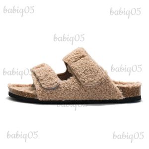 Hausschuhe Comwarm Fashion Cork Foot Pad Damen Pelz Slider Winter Outdoor Wolle Clogs Slider Advanced Soft Thick Slow Home Slider T231024