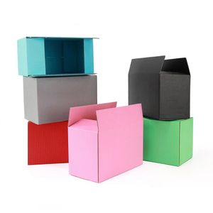 Present Wrap 5st / 10pcs / Black and Pink Paper Box 3-Layer Korrugerad pappersförpackning Presentförpackning stöder anpassad storlek och 231023