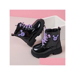 Botas novas outono e inverno cor sólida simples confortável zíper martin botas para meninos meninas crianças costura botas bebê, crianças companheiro otj58