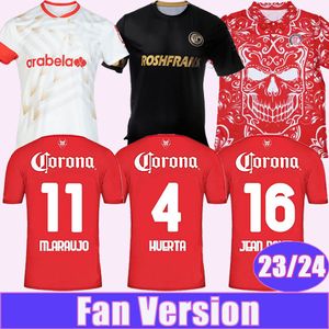 23 24 Deportivo Toluca Mens Futbol Formaları M. Araujo J. Angulo Baeza Venegas Evde 3. Özel Basarlar Futbol Gömlek Kısa Kollu Üniformalar