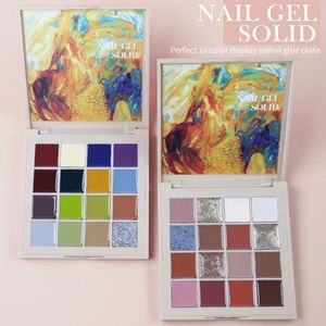 Gel per unghie Arte Clavo 16 colori Unghie Polveri Solid Magic Glitters Macaron Morandi Crema colorata Scatola di colla Smalto UV Pigmento Art 231023