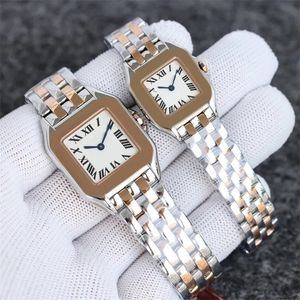 Luksusowe zegarek zegarek na zbiorniku kwadratowe zegarki projektant Diamond Montre Quartz Ruch zegarki ze stali nierdzewnej szafir szklany Wodoodporny DH016