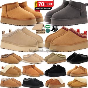 Australien Damenstiefel Tazz Slipper Tasman Hausschuhe Disquette Funkette Tazzette Classic Ultra Mini Plateaustiefel Chestnut Mustard Seed Herren Schaffell Shearling