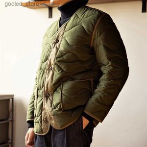 Mäns ner Parkas Red Tornado M-65 linerjacka Vinterens quiltade kappa Army Green Q231024