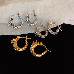Hoop Earrings Medieval Vintage Zircon Wrapped Pattern Ear Buckle For Women Commuting Versatile Party Jewelry