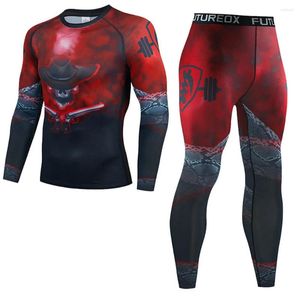 Men's Thermal Underwear For Men Male Thermo Kickboxing Clothes Suits MMA BJJ Tights Set Winter Quick Dry Long Johns Tracksuit 18