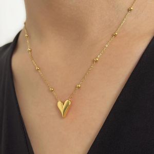 Hänge halsband peri'sbox dainty 18k guld pvd pläterad pärla kedja kärlek hjärthalsband kvinnors vattentäta rostfritt stål smycken non fade