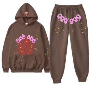 デザイナートラックスーツSP5DERパーカーメンズパーカーSP5DER YOUNG THUG 5555555 MEN SWEATSHIRTS FOAM PRINT SPIDER WEB PULLOVERスウェットシャツパンツX7